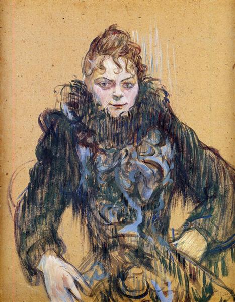 03. Tolouse Lautrec. Mujer con una boa de plumas negra. 1892.
